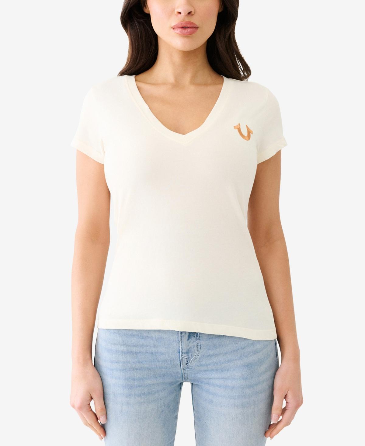 True Religion Womens Short Sleeve Horseshoe V-Neck T-shirt Product Image