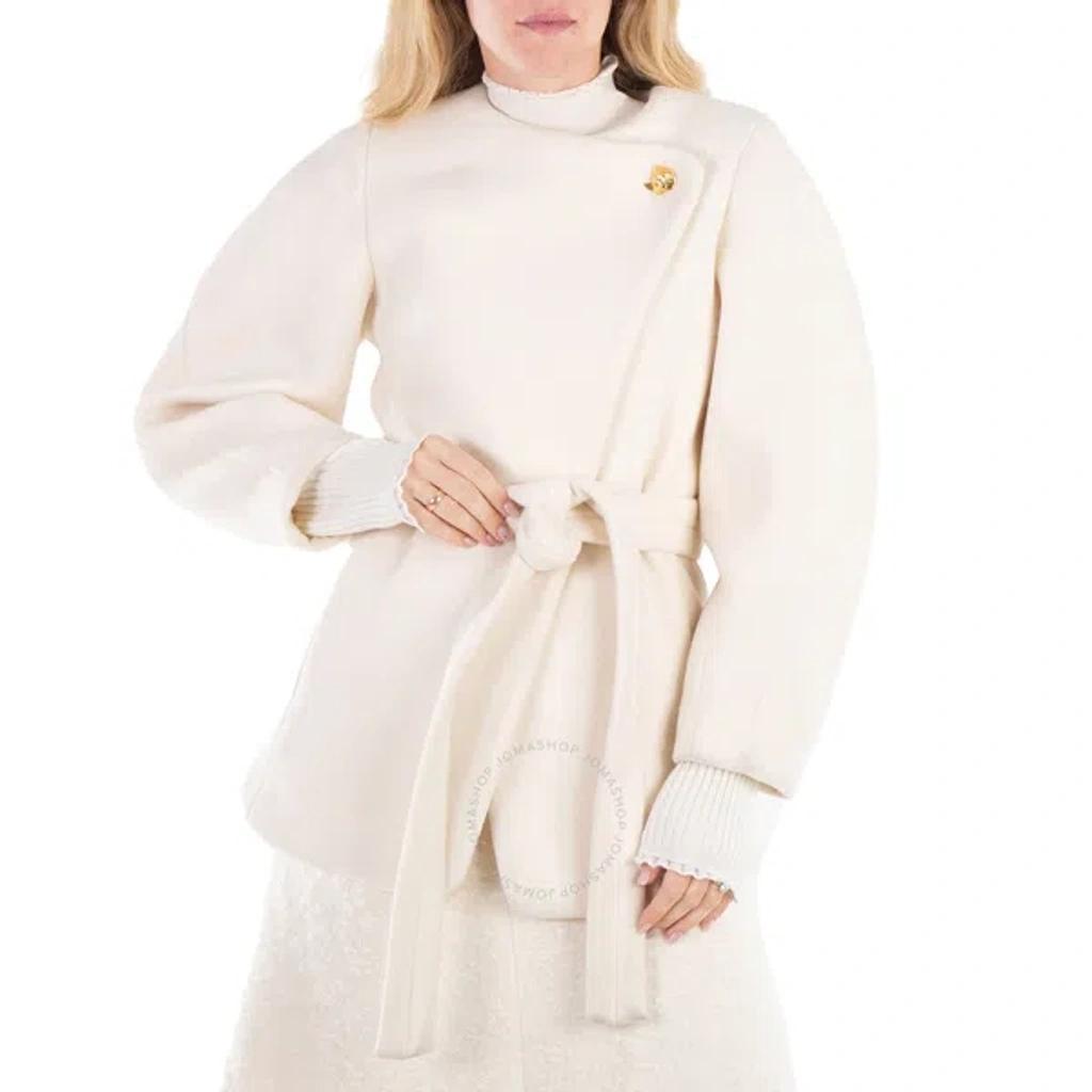 Chloe Ladies Eden White Belted Silk Jacket Product Image