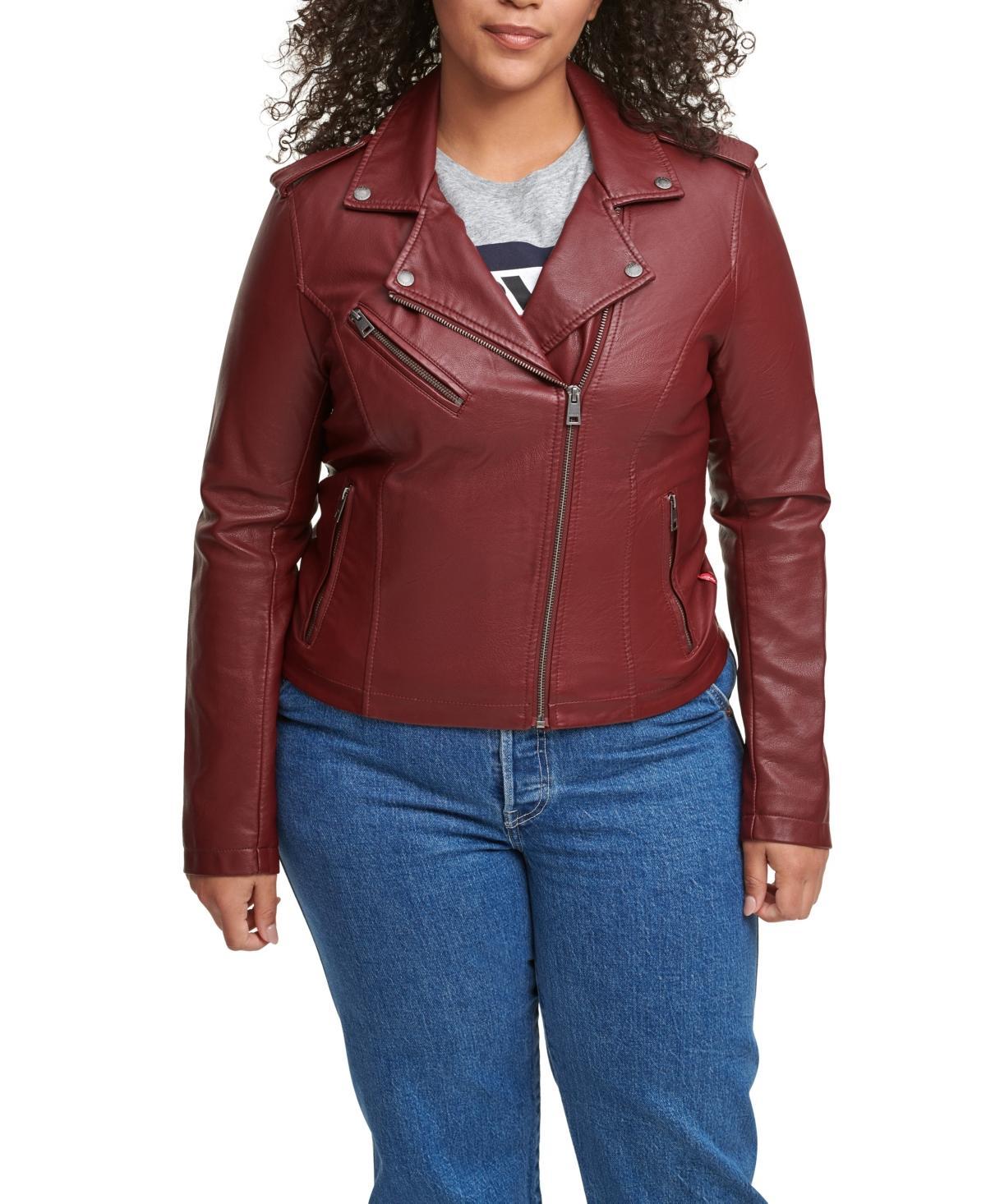 Levis Plus Size Trendy Faux Leather Moto Jacket Product Image