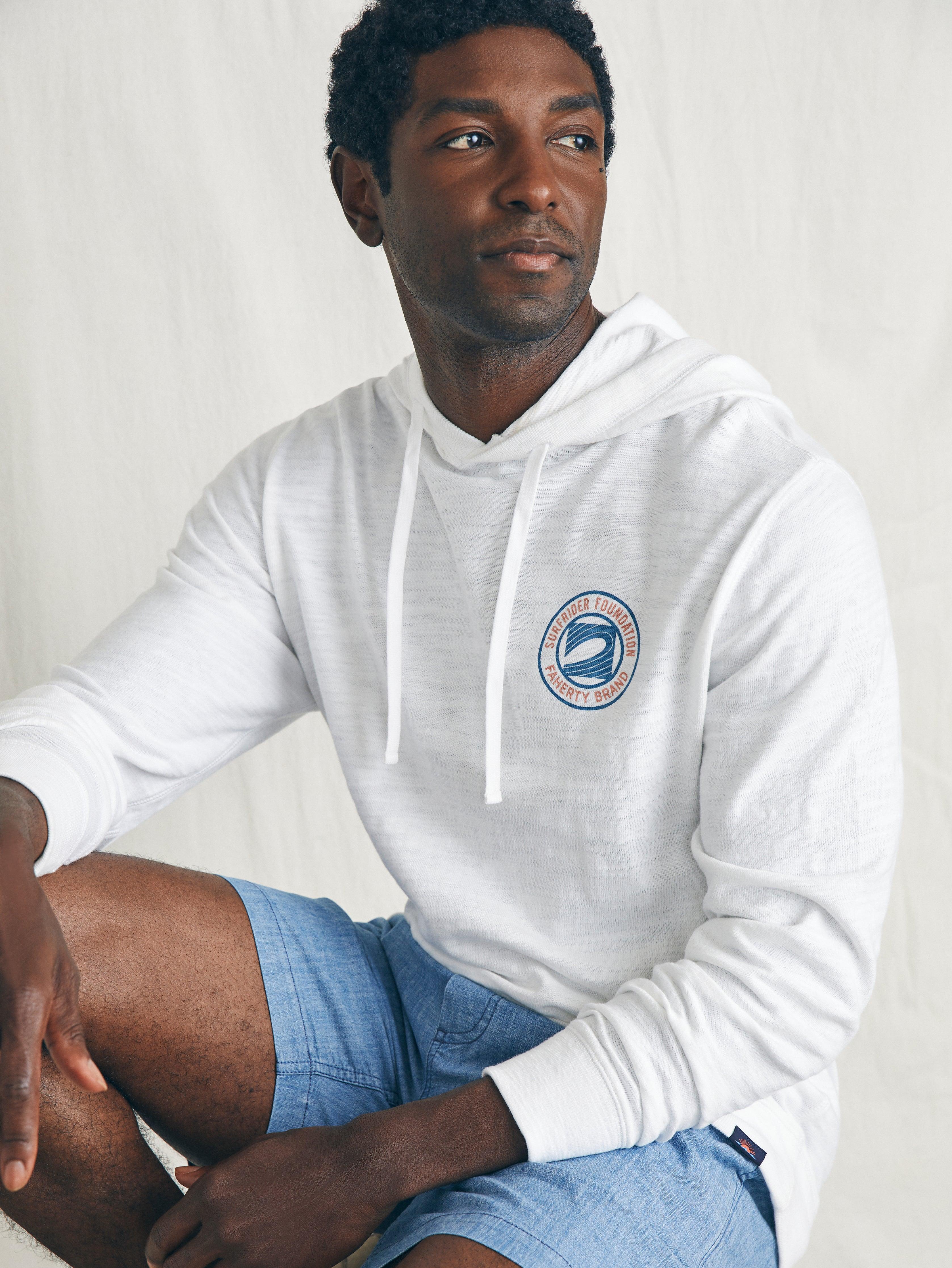 Surfrider Sunwashed Slub Hoodie - White Male Product Image