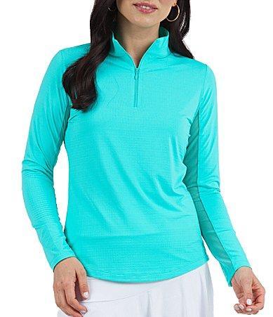 IBKUL Solid Long Sleeve Quarter Zip Top Product Image