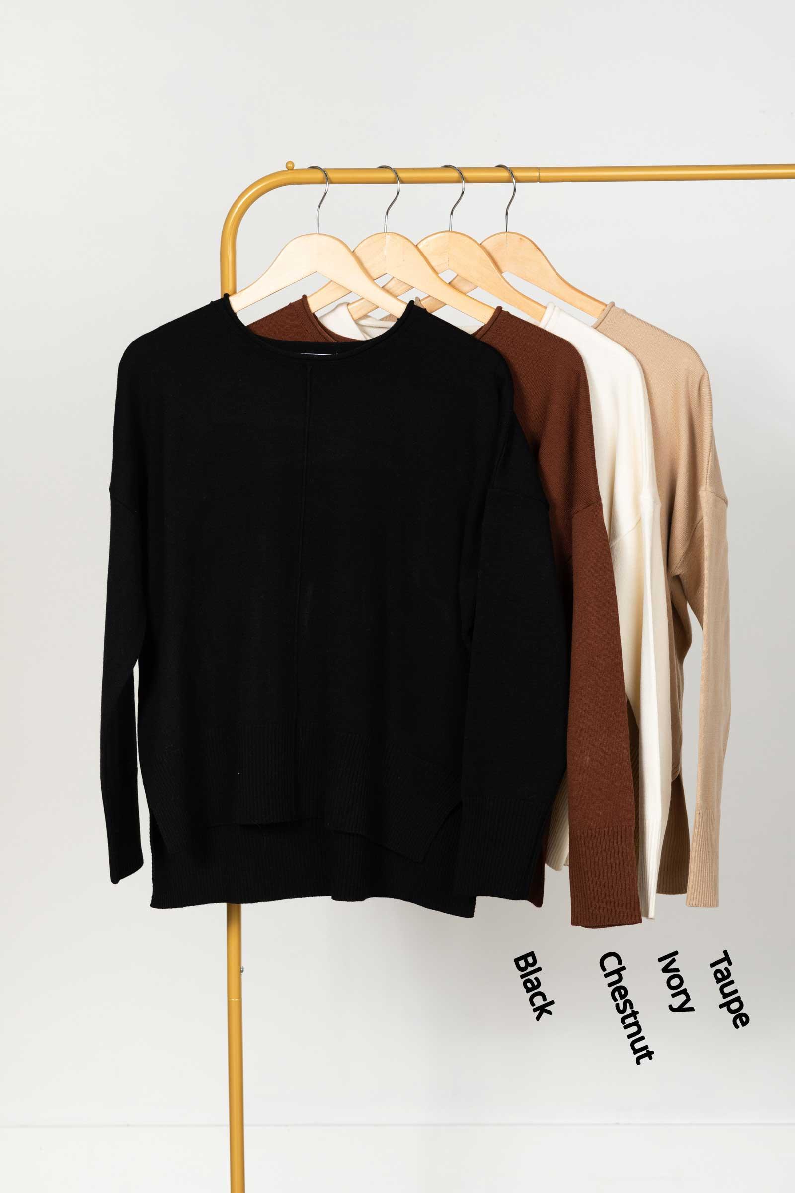 Drop Shoulder Pullover Sweater Product Image