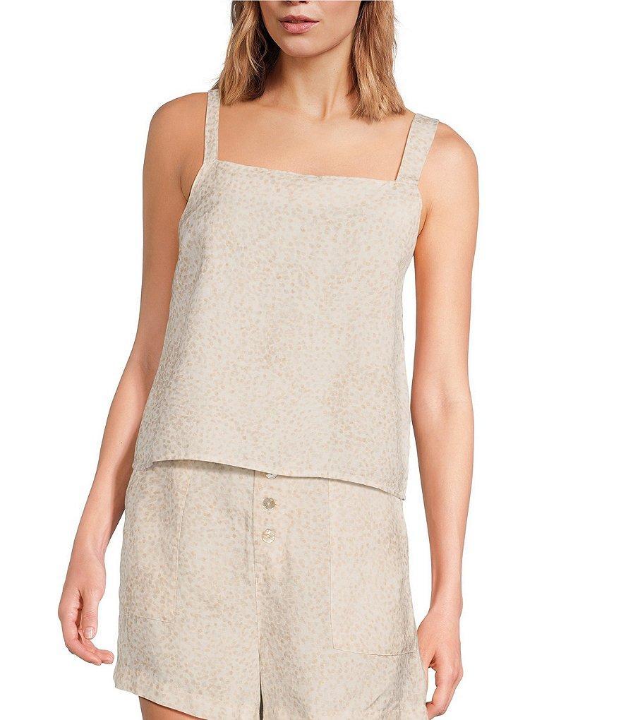 Cloth & Stone Square Neck Button Back Linen Blend Coordinating Tank product image