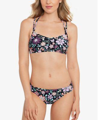 Salt Cove X Back Double Strap Bralette Swimsuit Top Bottoms Created For Macys Product Image