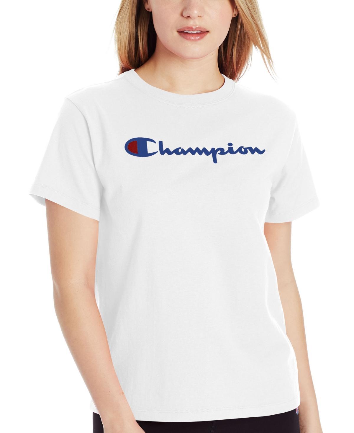 Champion Womens Cotton Classic Crewneck Logo T-Shirt Product Image