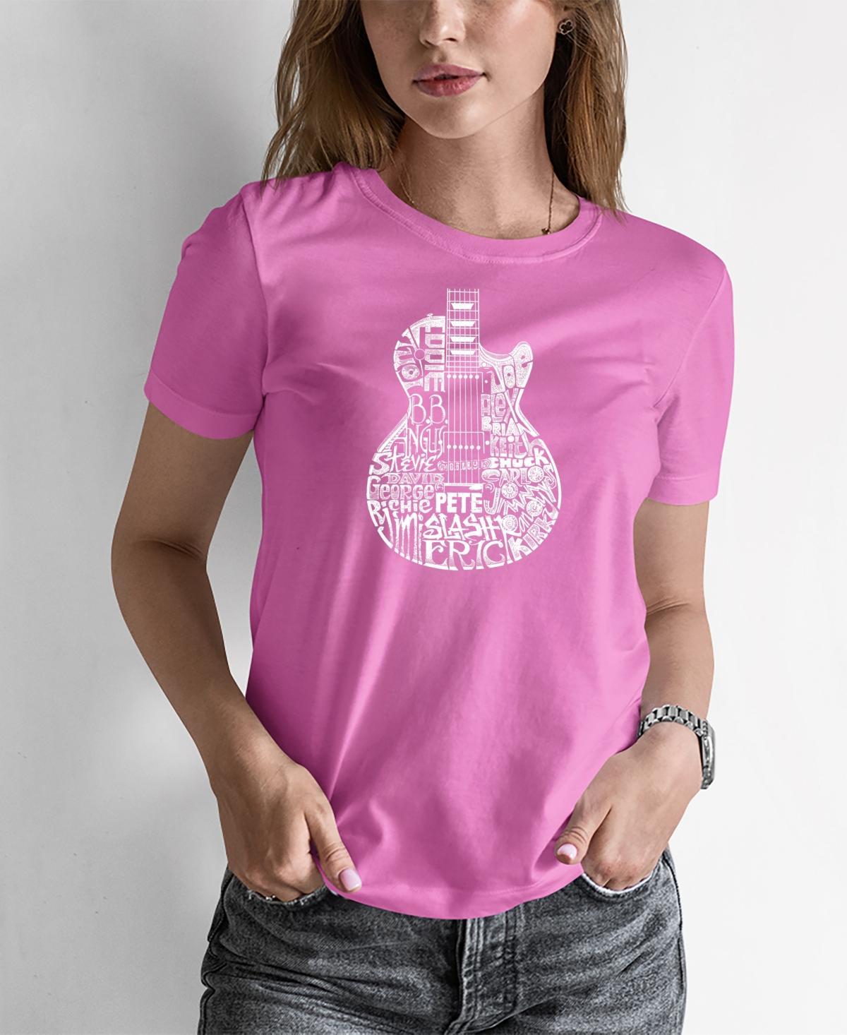 Womens Word Art Rock Guitar Head T-Shirt Product Image