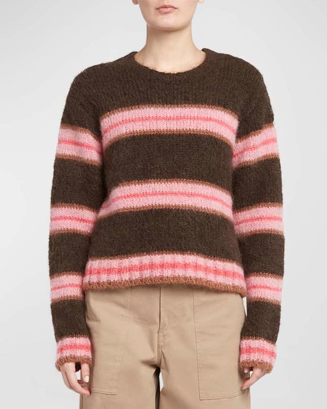 Striped Alpaca-Blend Crewneck Pullover  Product Image