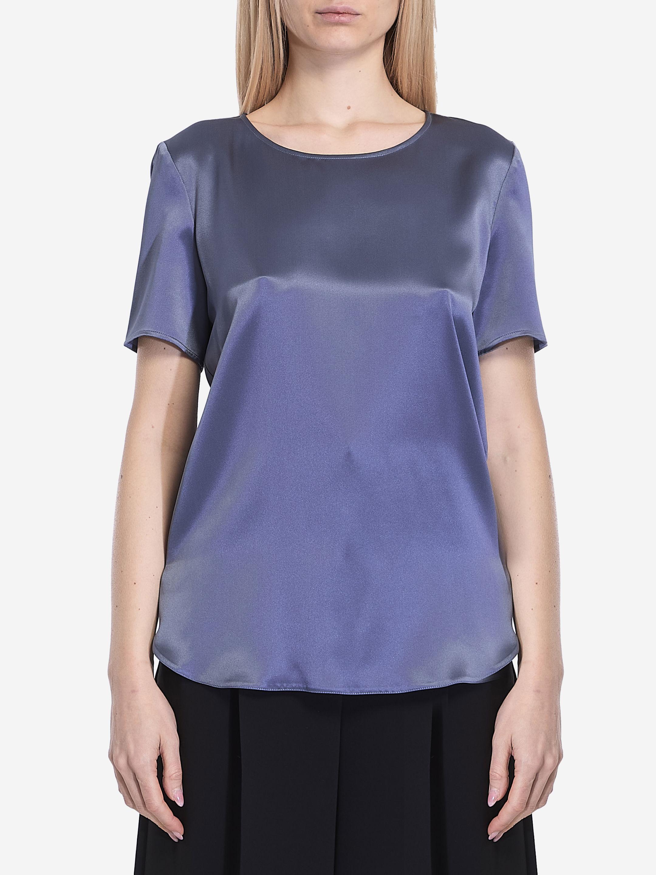 MAX MARA Women Silk Satin Blouse In Grey Product Image