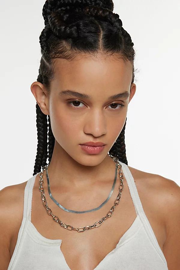 Essential Paperclip Chain Layering Necklace Set Womens at Urban Outfitters Product Image