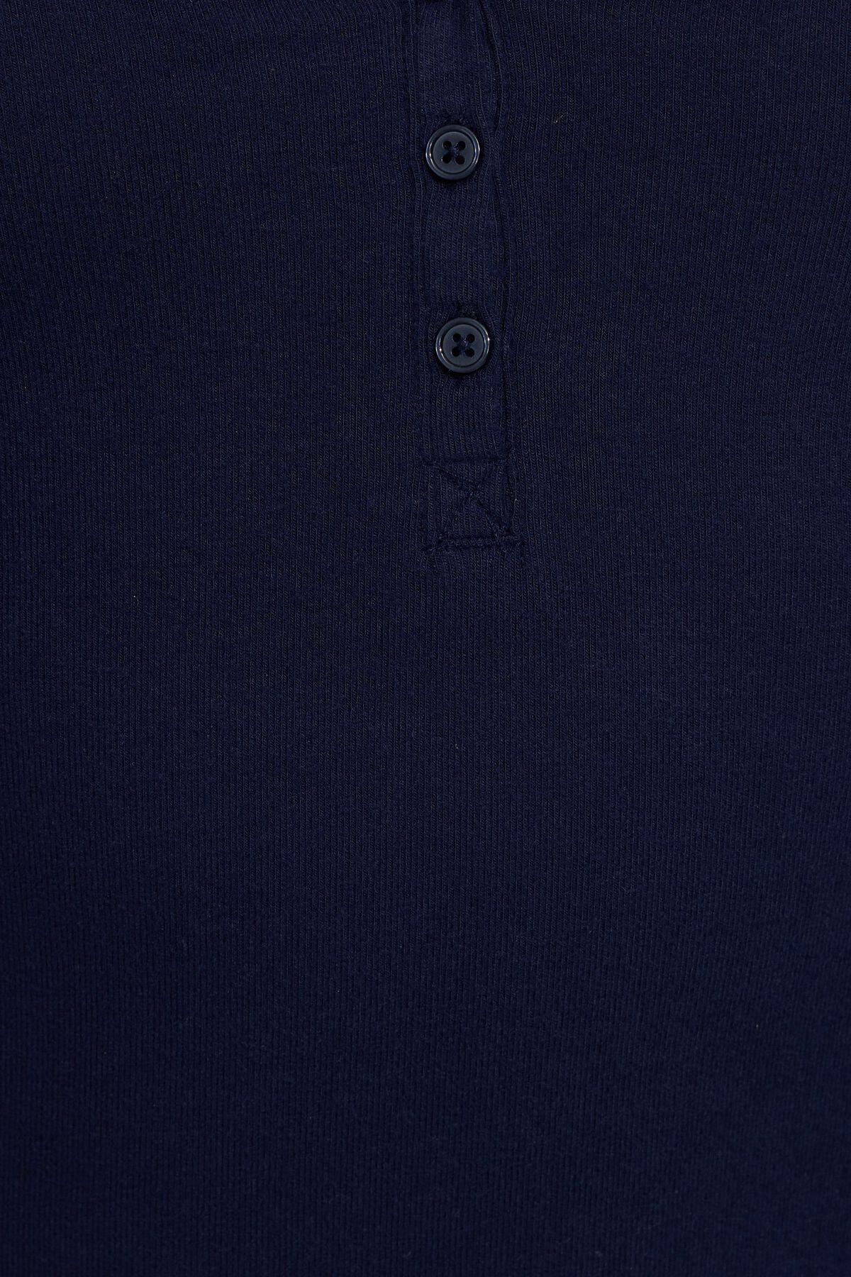 Brushed Jersey Henley Product Image