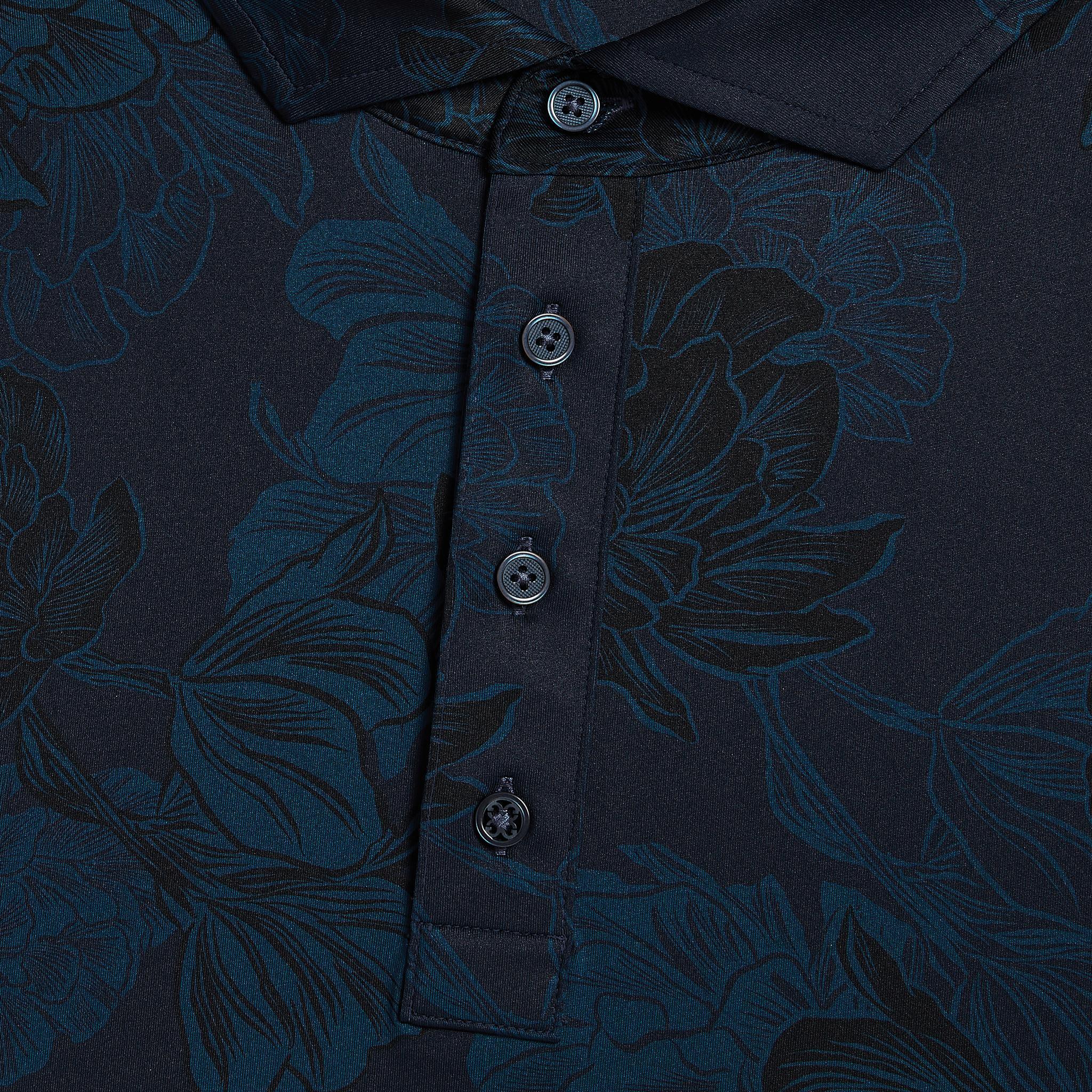 STAMPED FLORAL TECH JERSEY POLO Product Image