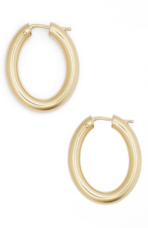 Womens 18K Yellow Gold Oval Hoop Earrings/1.05 Product Image