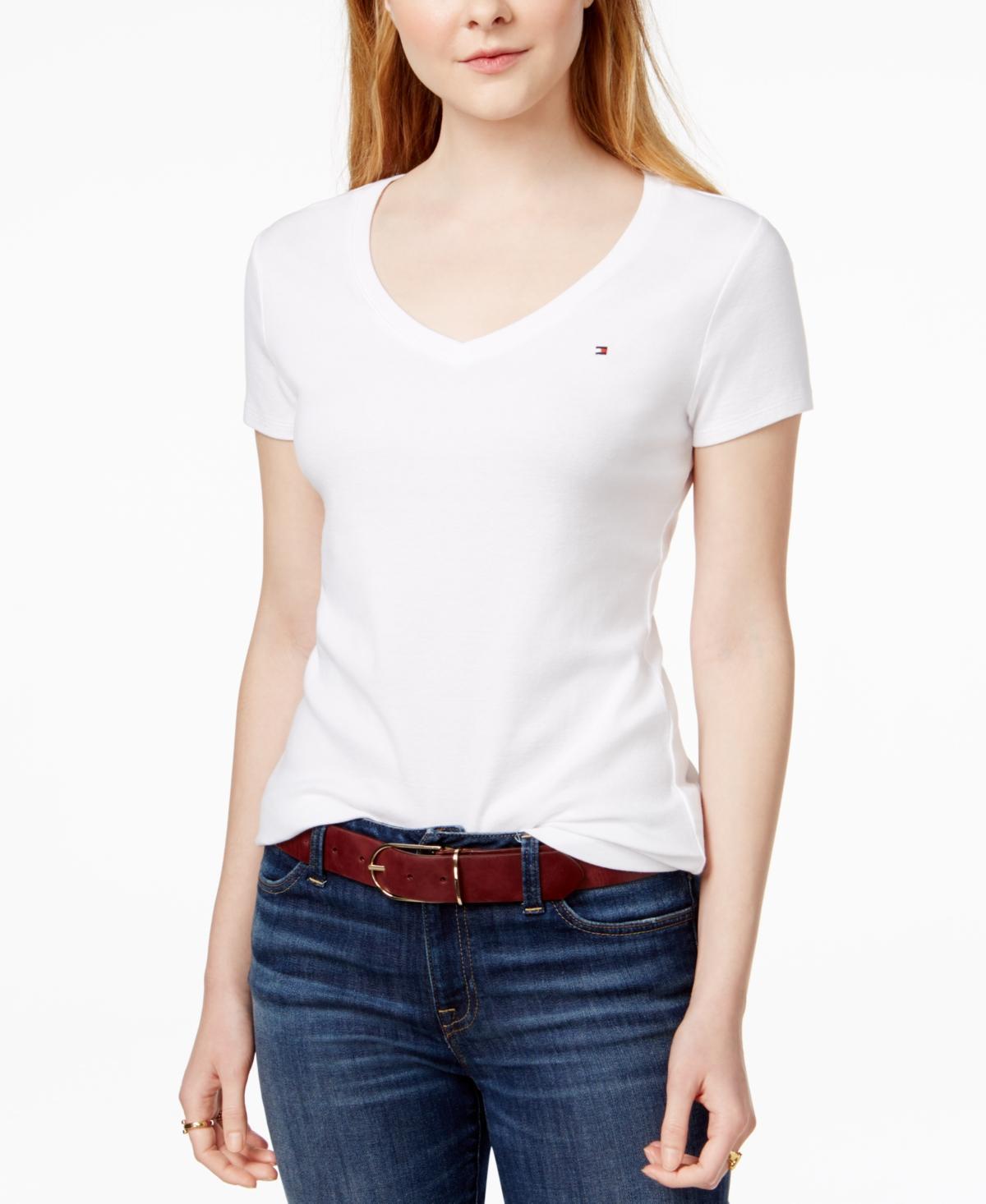 Tommy Hilfiger Womens V-Neck T-Shirt, Created for Macys Product Image