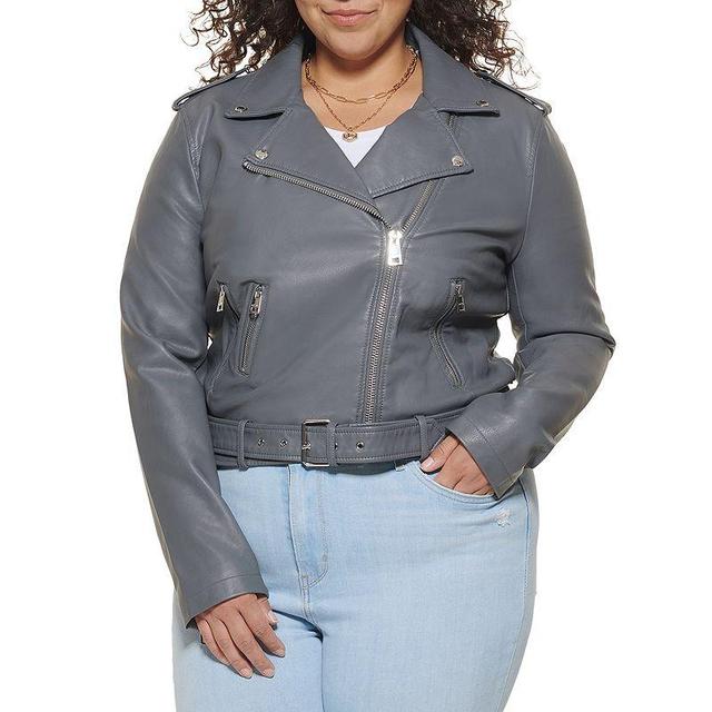 Plus Size Levis Asymmetrical Faux Leather Motorcycle Jacket, Womens Product Image