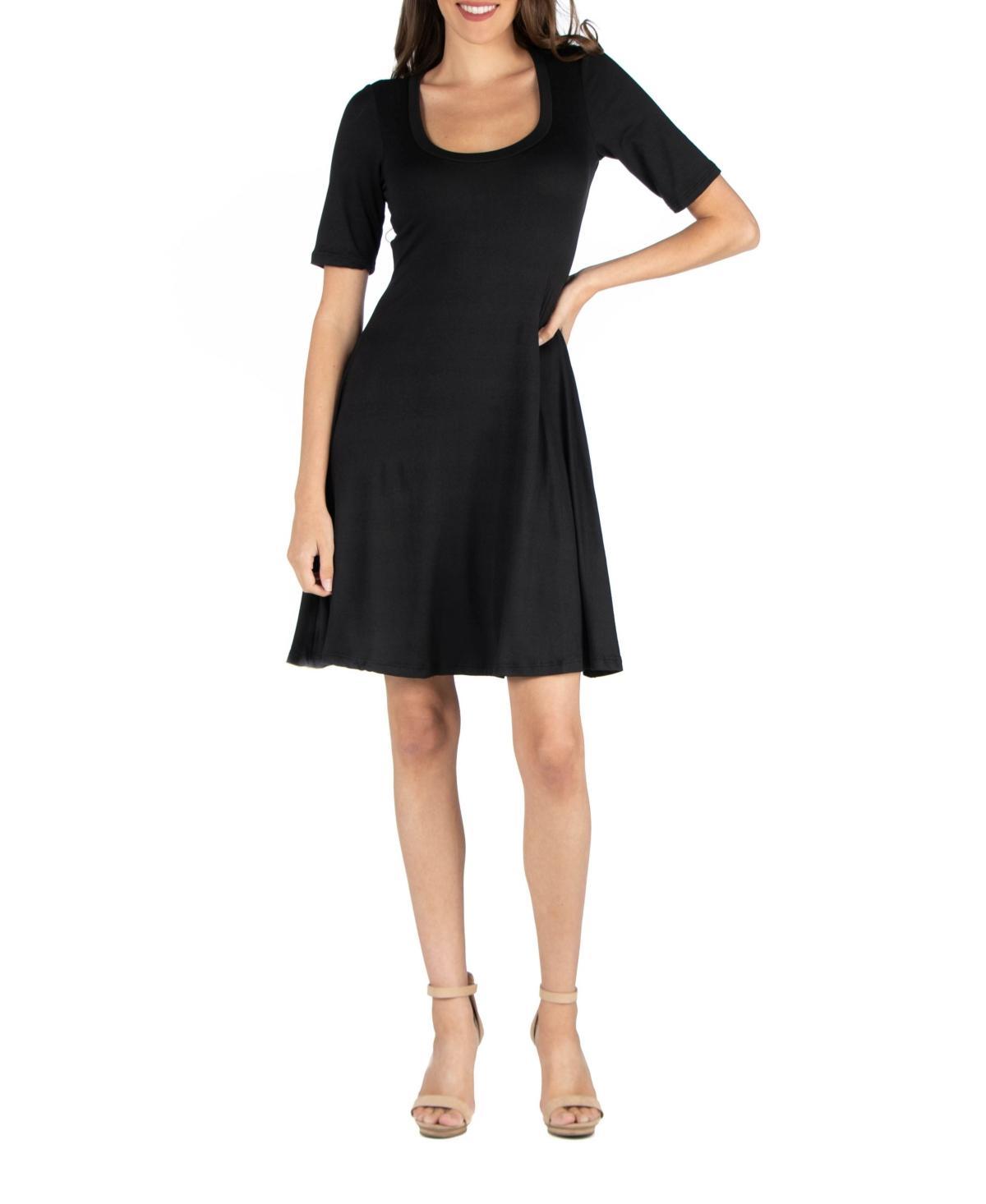 Womens A-Line Dress with Elbow Length Sleeves Product Image