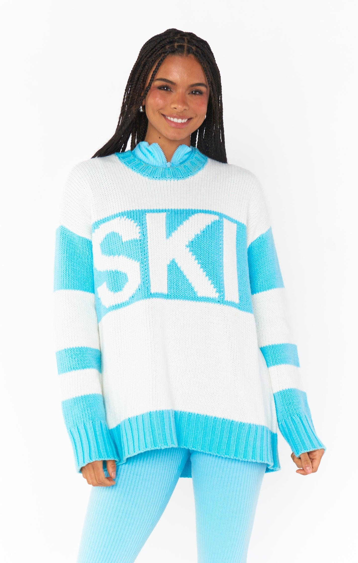 Ski in Sweater ~ Powder Blue Ski Knit Product Image