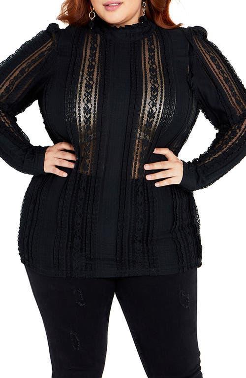 City Chic Paneled Lace Top Product Image