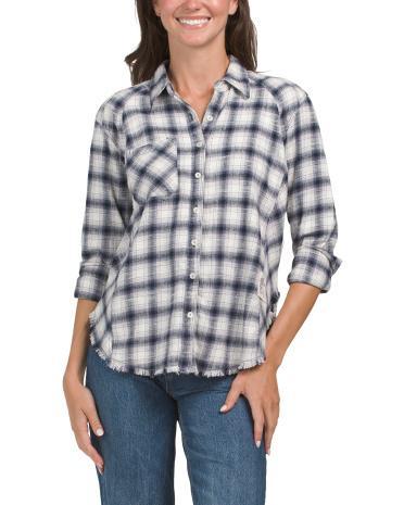 Long Sleeve Flannel Top for Women | Cotton Product Image