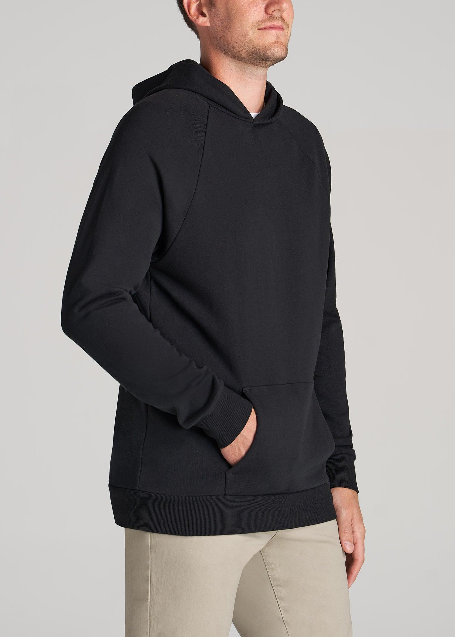 Wearever French Terry Raglan Men's Tall Hoodie in Black Male Product Image