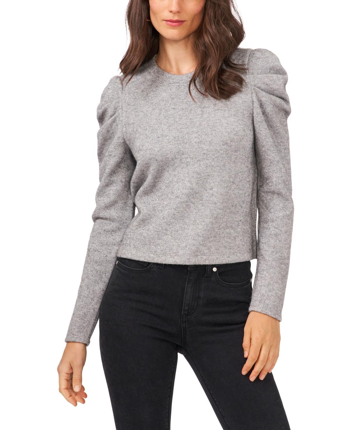 1.state Womens Draped Shoulder Long Sleeve Crew Neck Top Product Image