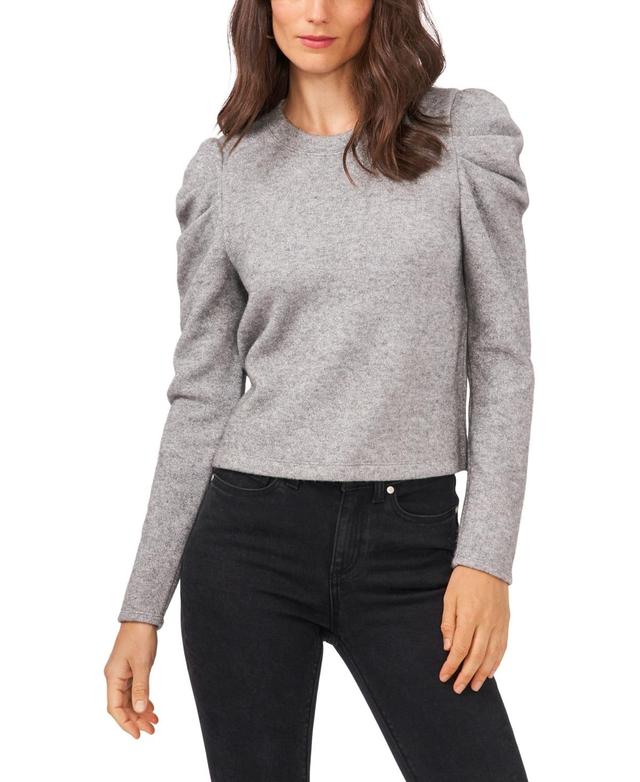 1.state Womens Draped Shoulder Long Sleeve Crew Neck Top Product Image