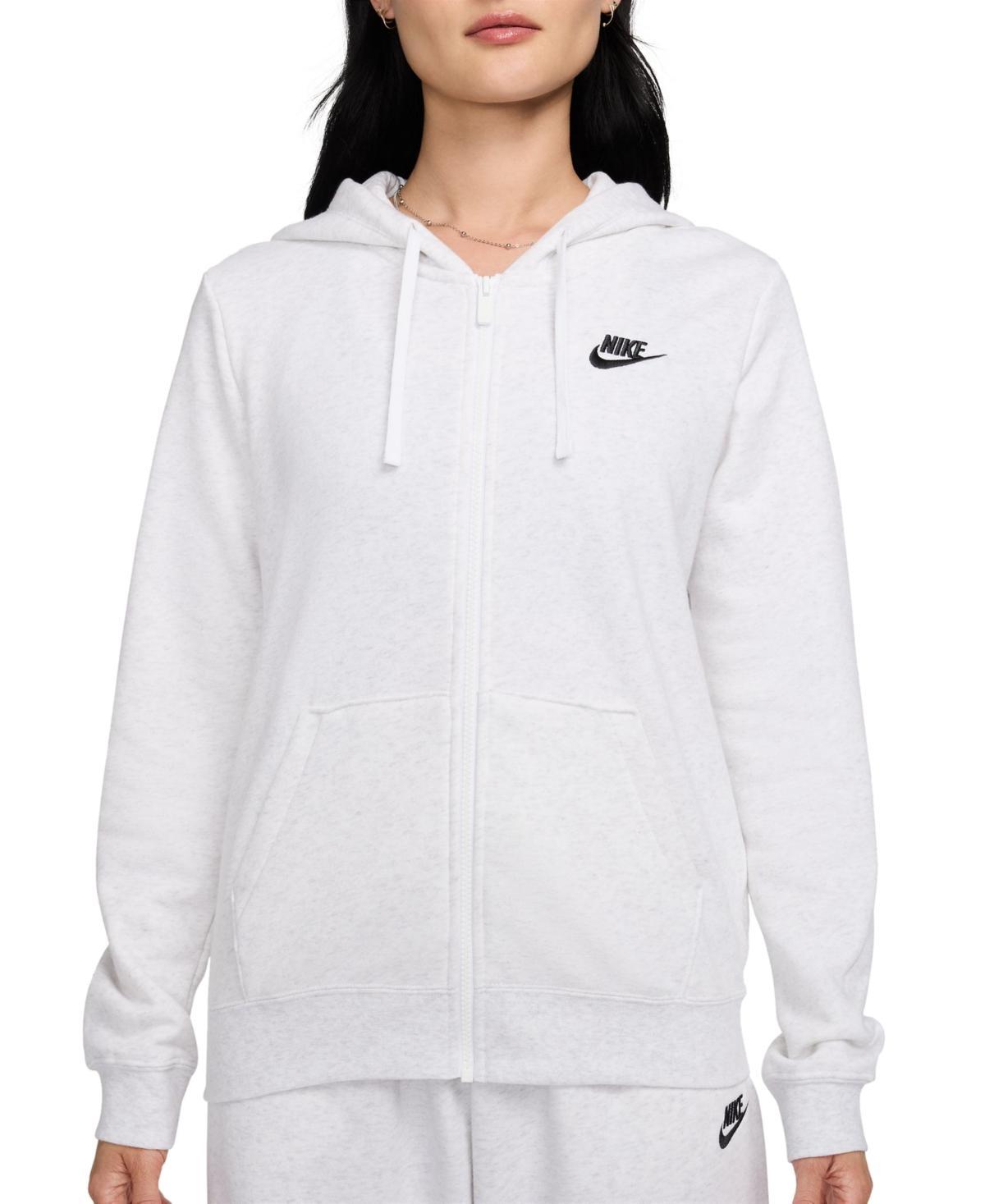 Womens Nike Sportswear Club Fleece Full-Zip Hoodie Birch Grey Product Image