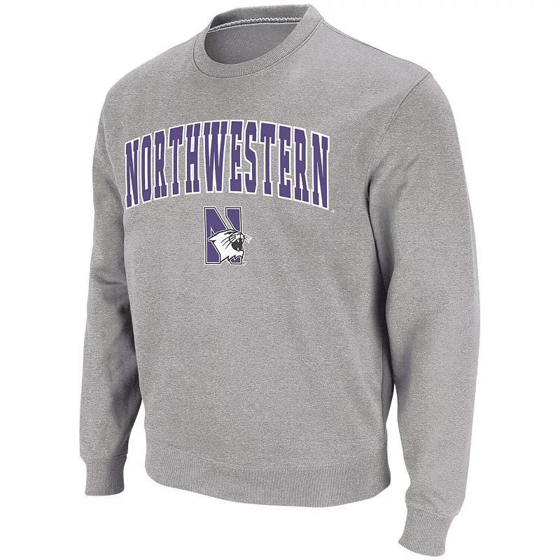 Colosseum Mens Northwestern Wildcats Arch & Logo Crew Neck Sweatshirt Product Image