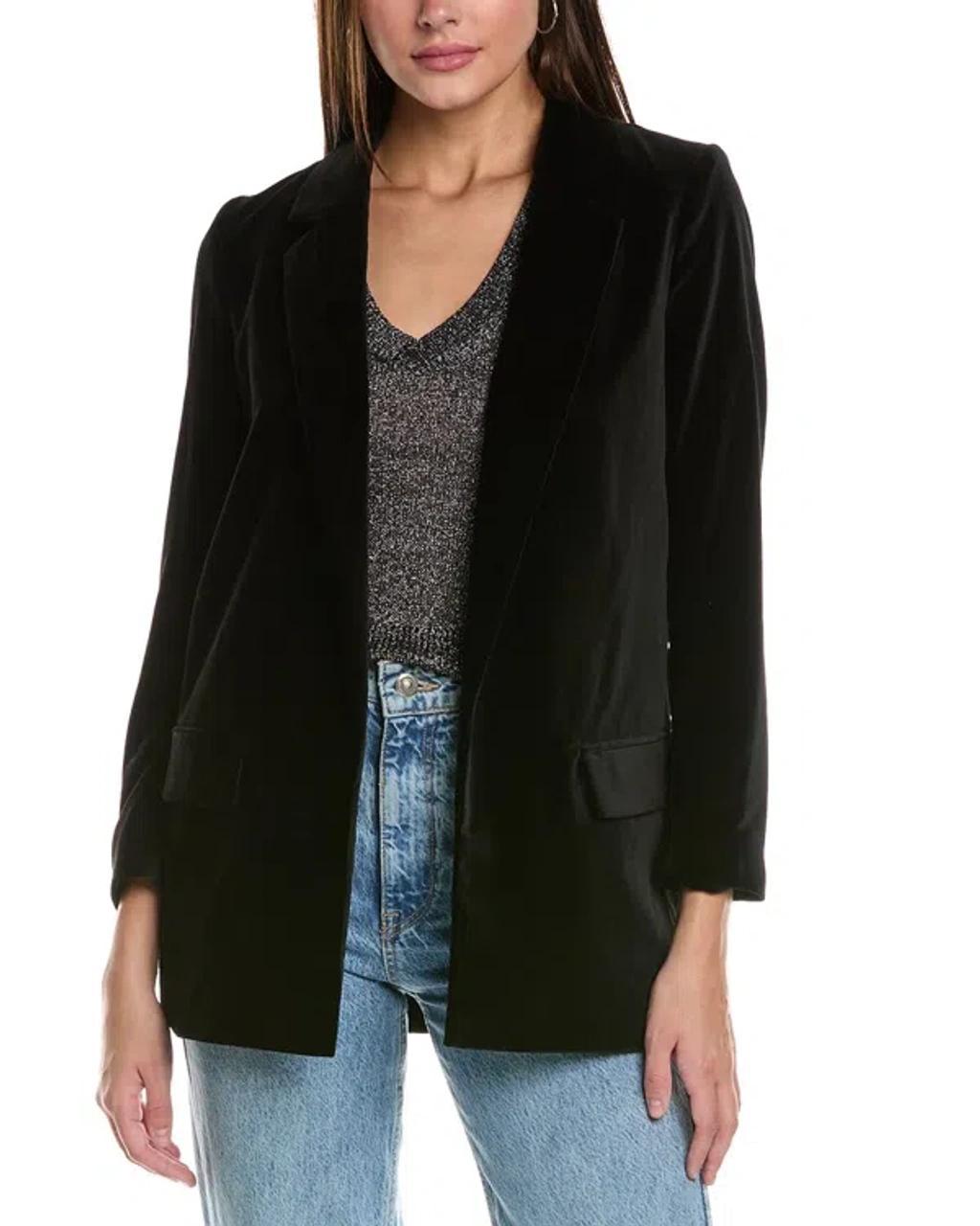 Aleida Velvet Blazer In Black Product Image