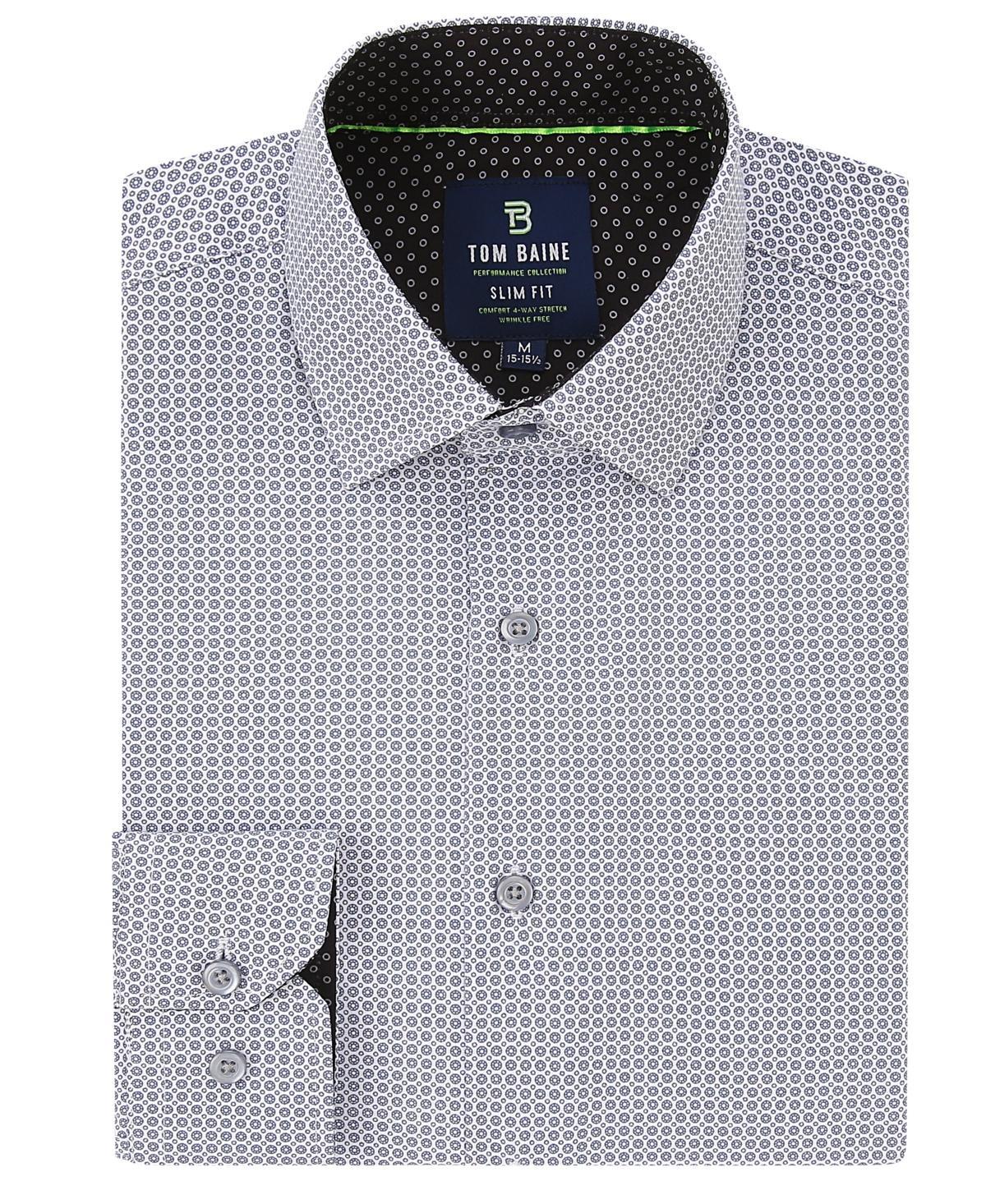 Tom Baine Mens Performance Slim Fit Medallion Shirt - Navy Product Image