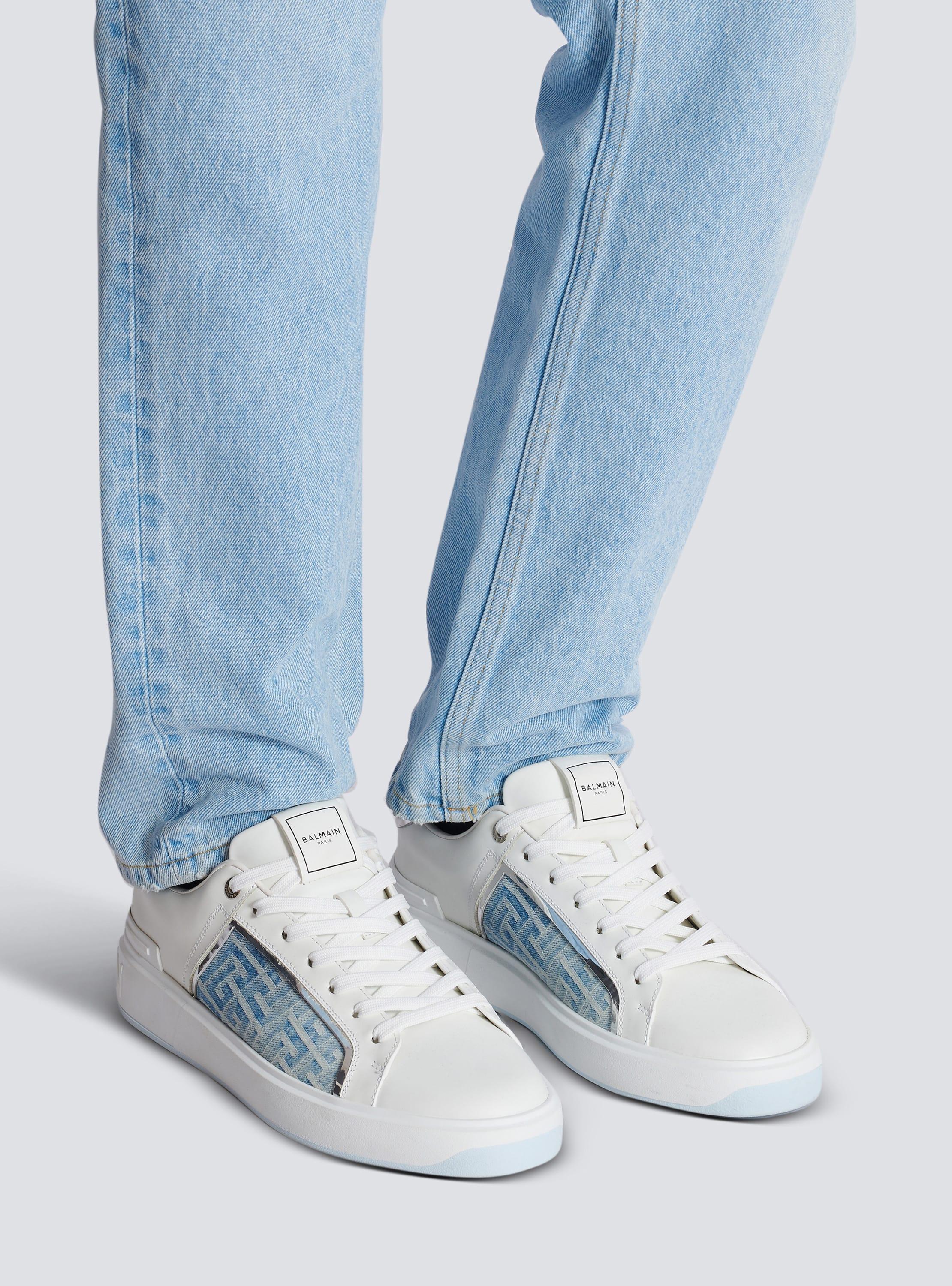 B-Court sneakers in leather and denim Product Image