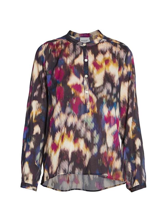 Womens Maria Abstract-Print Cotton Long-Sleeve Shirt Product Image