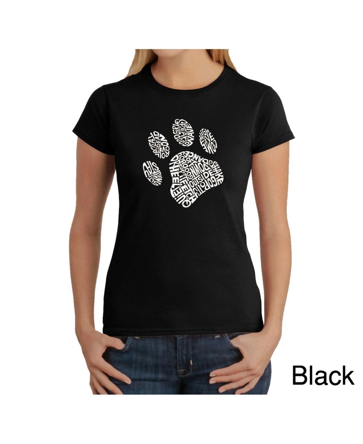 Womens Word Art T-Shirt - Dog Paw Product Image