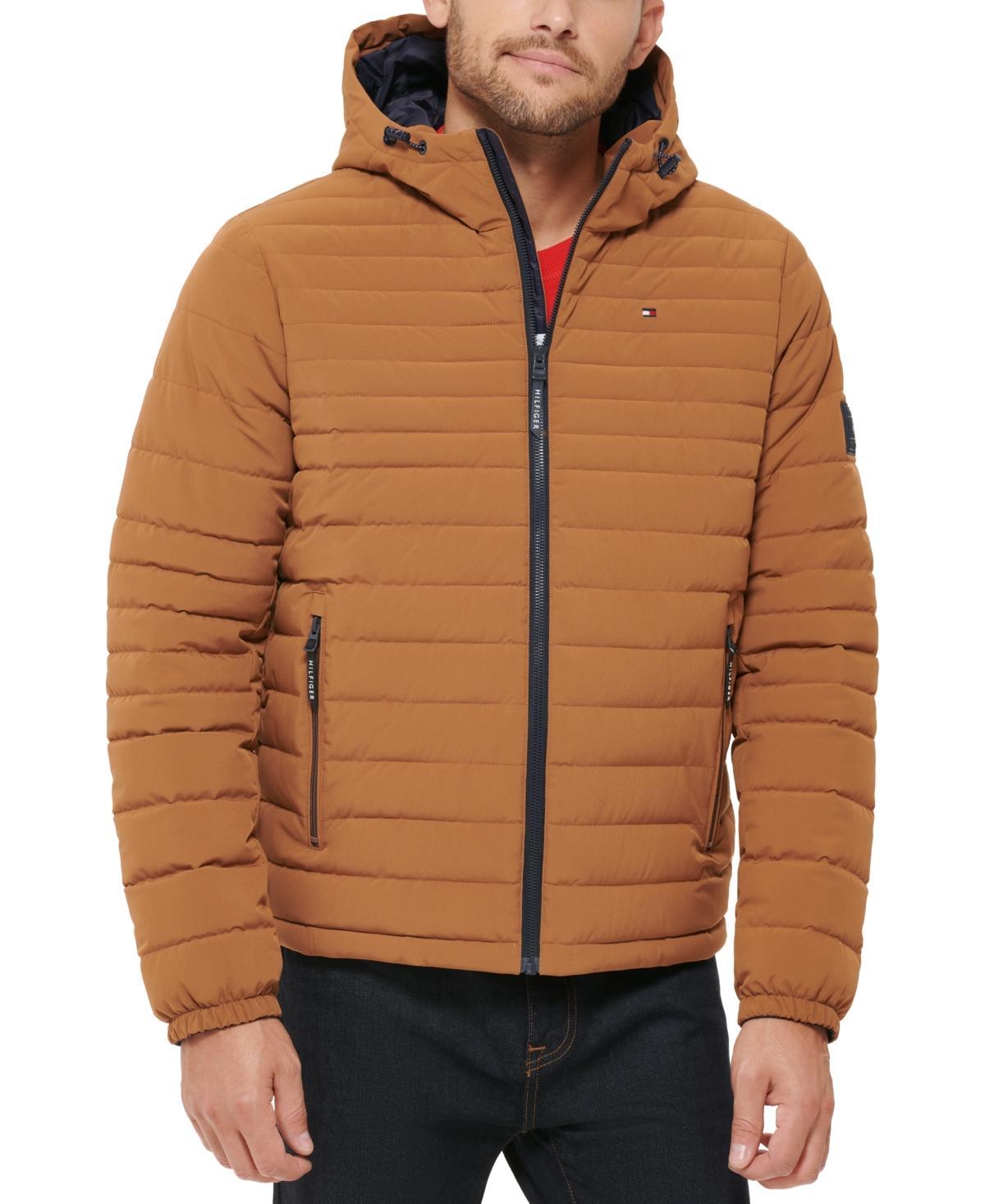 Tommy Hilfiger Mens Stretch Quilted Hooded Jacket Product Image