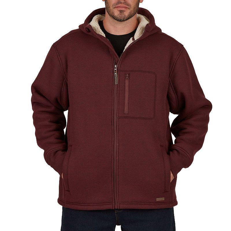 Mens Smiths Workwear Sherpa-Lined Hooded Thermal Shirt Jacket Heather Red Product Image