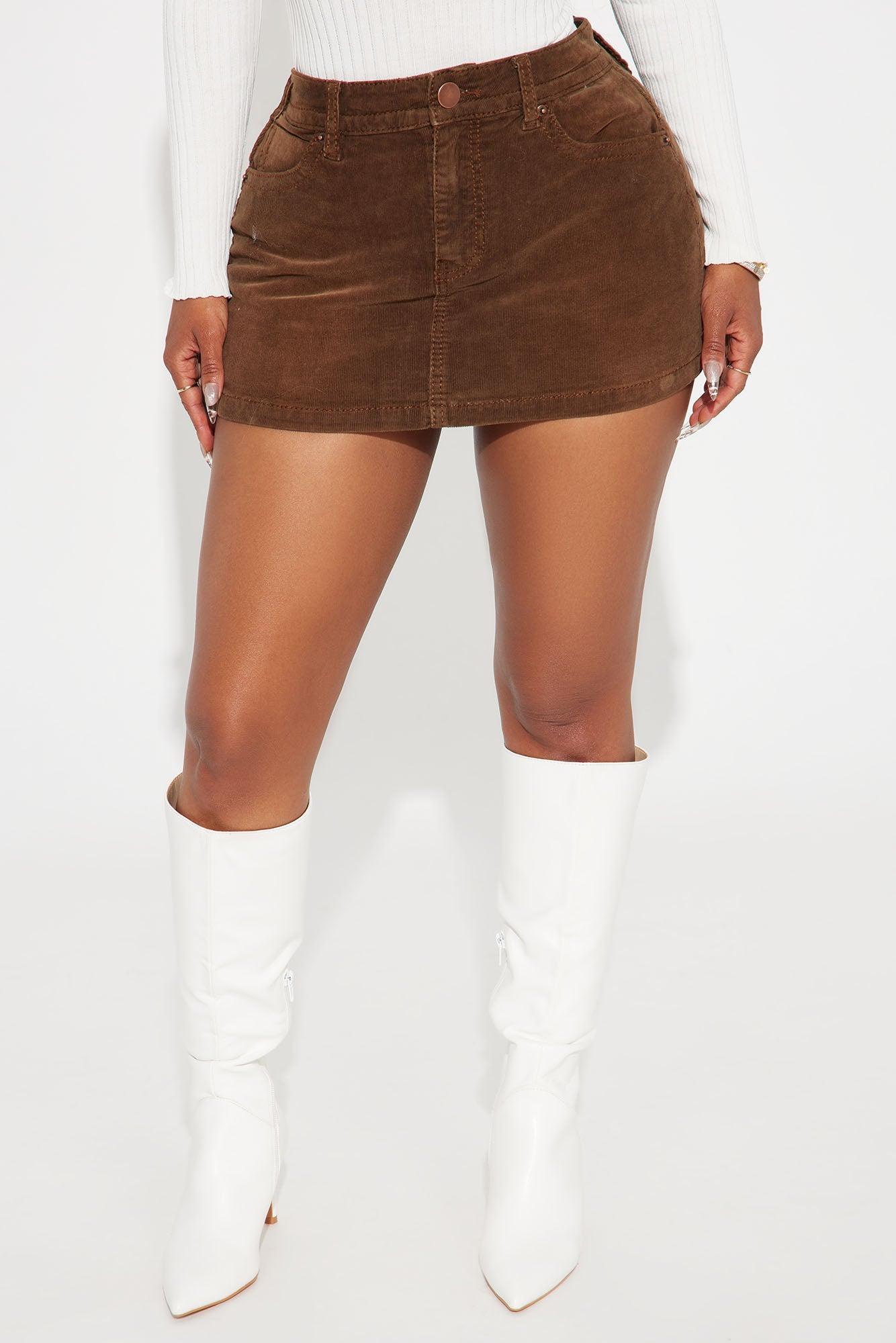 Parker Corduroy Mini Skirt - Brown Product Image