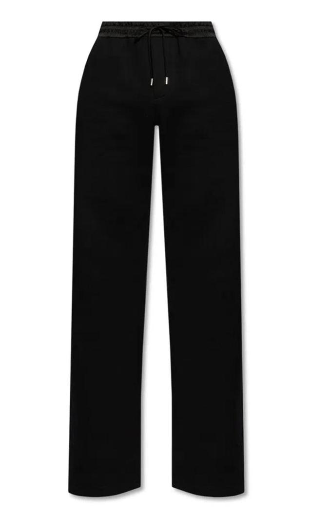 Drawstring Wide Leg Pants In Black Product Image