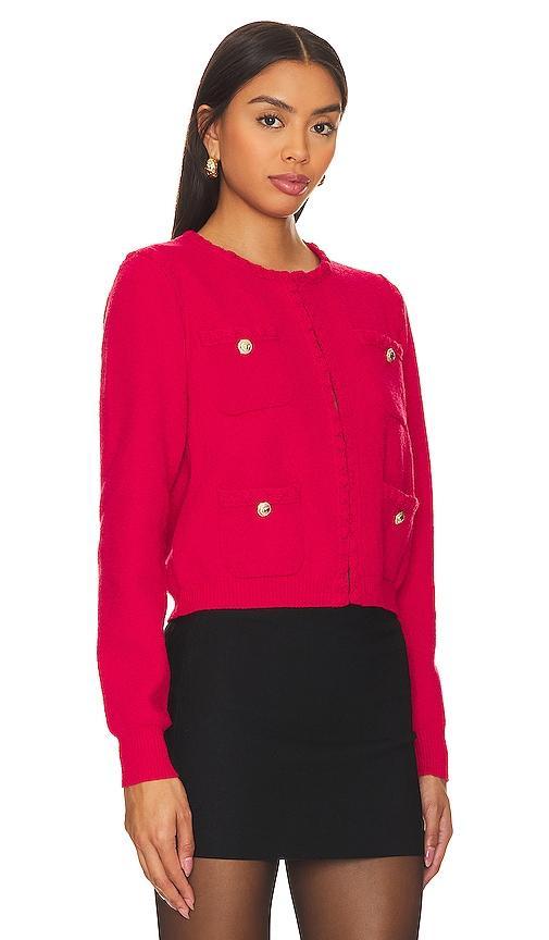 Line & Dot Corey Sweater in Fuchsia. - size L (also in S, XS, M) Product Image