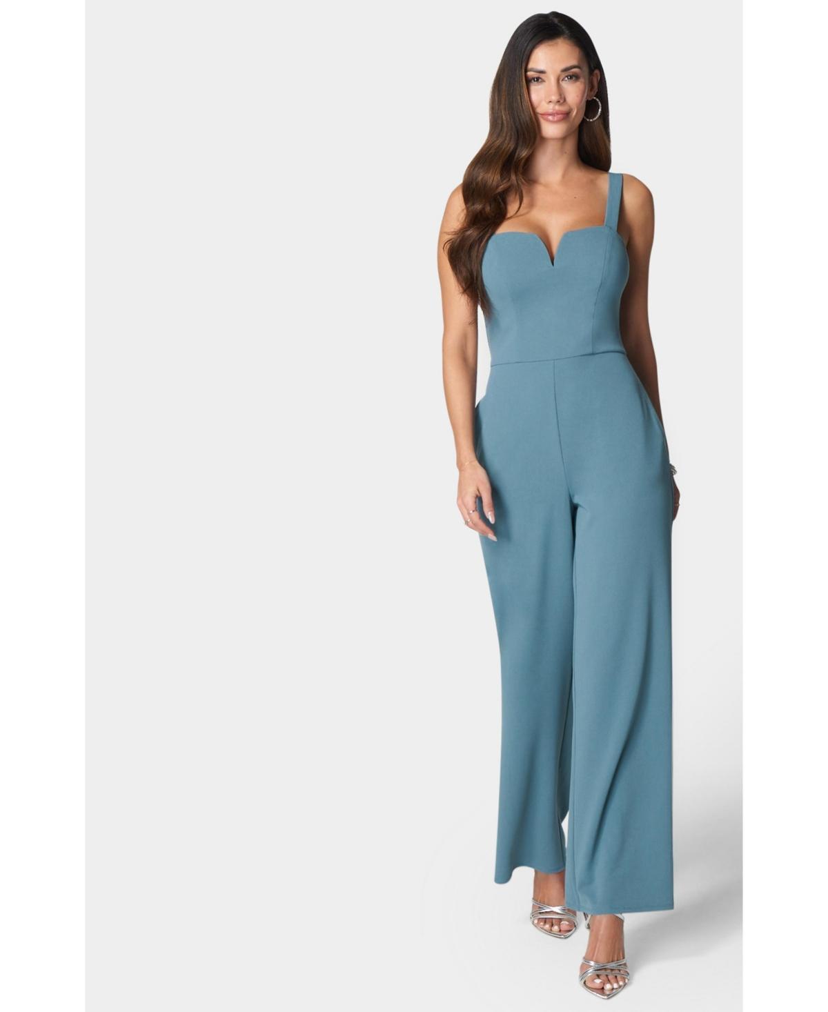 Women's Scuba Crepe Jumpsuit With Strap Product Image