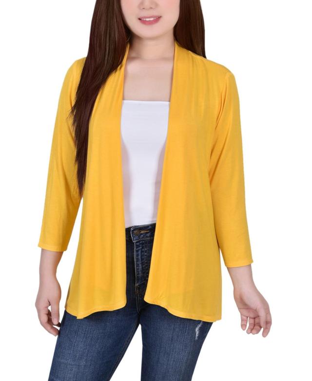 Womens 3/4 Sleeve Solid Cardigan Product Image