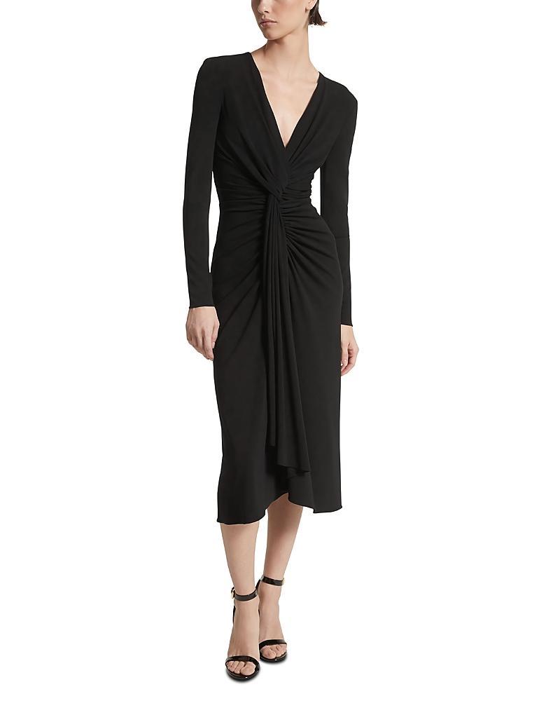 Gathered Midi Dress with Drape Detail Product Image