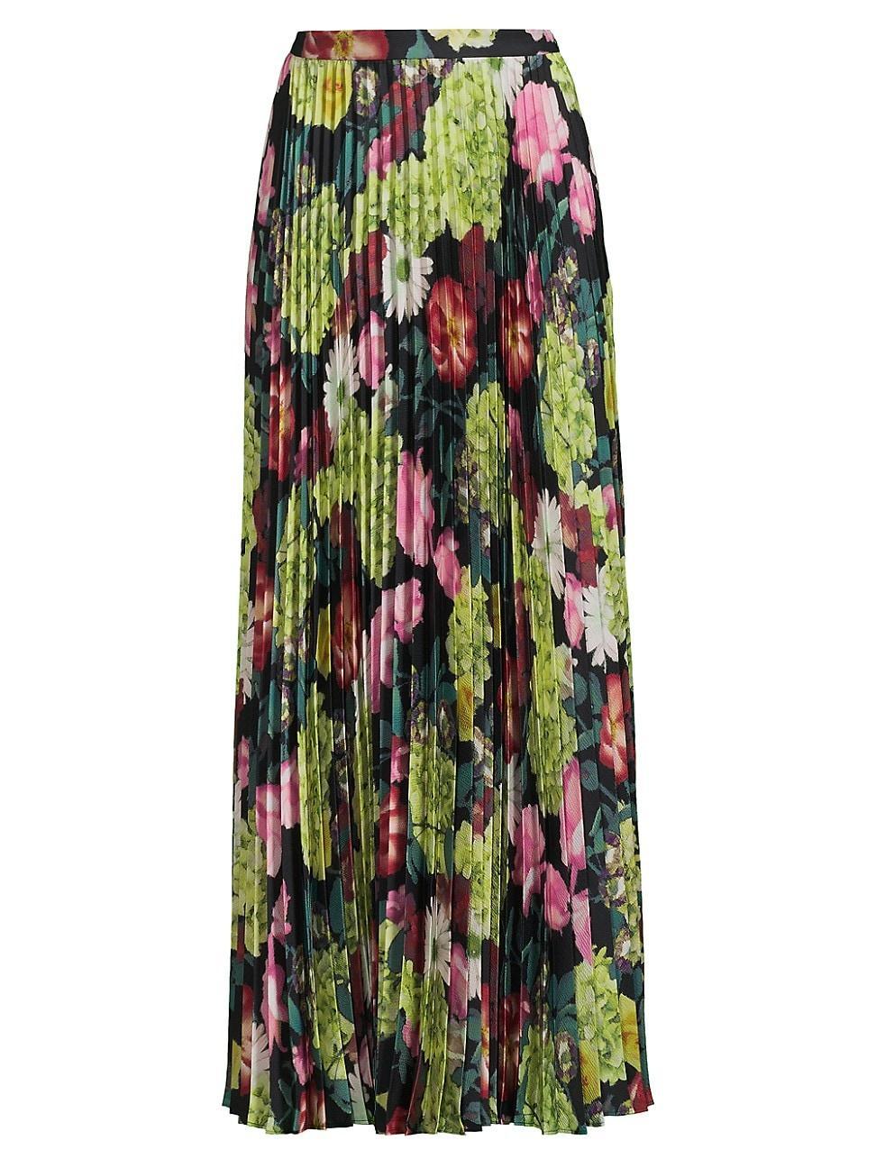 Womens Isa Floral Pleated Maxi Skirt Product Image