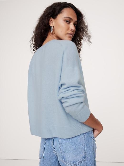 Caro Cropped Lightweight Cashmere Sweater Product Image