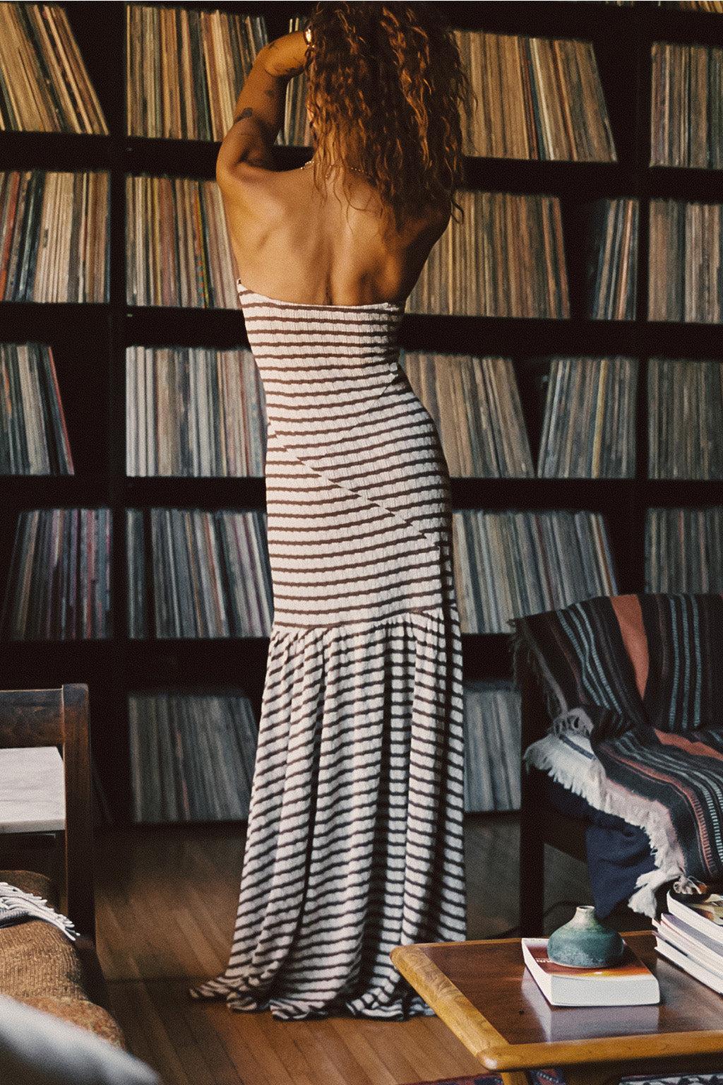 Labelle Striped Knit Strapless Maxi Dress Product Image