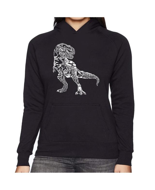 La Pop Art Womens Word Art Hooded Sweatshirt -Dino Pics Product Image