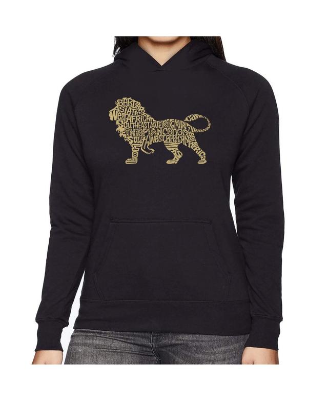 La Pop Art Womens Word Art Hooded Sweatshirt -Lion Product Image