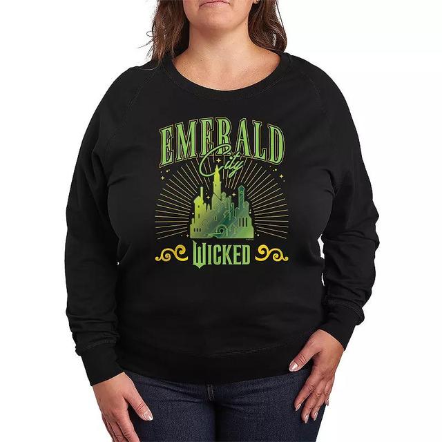 Plus Size Wicked Emerald City Lightweight French Terry Sweatshirt, Womens Product Image