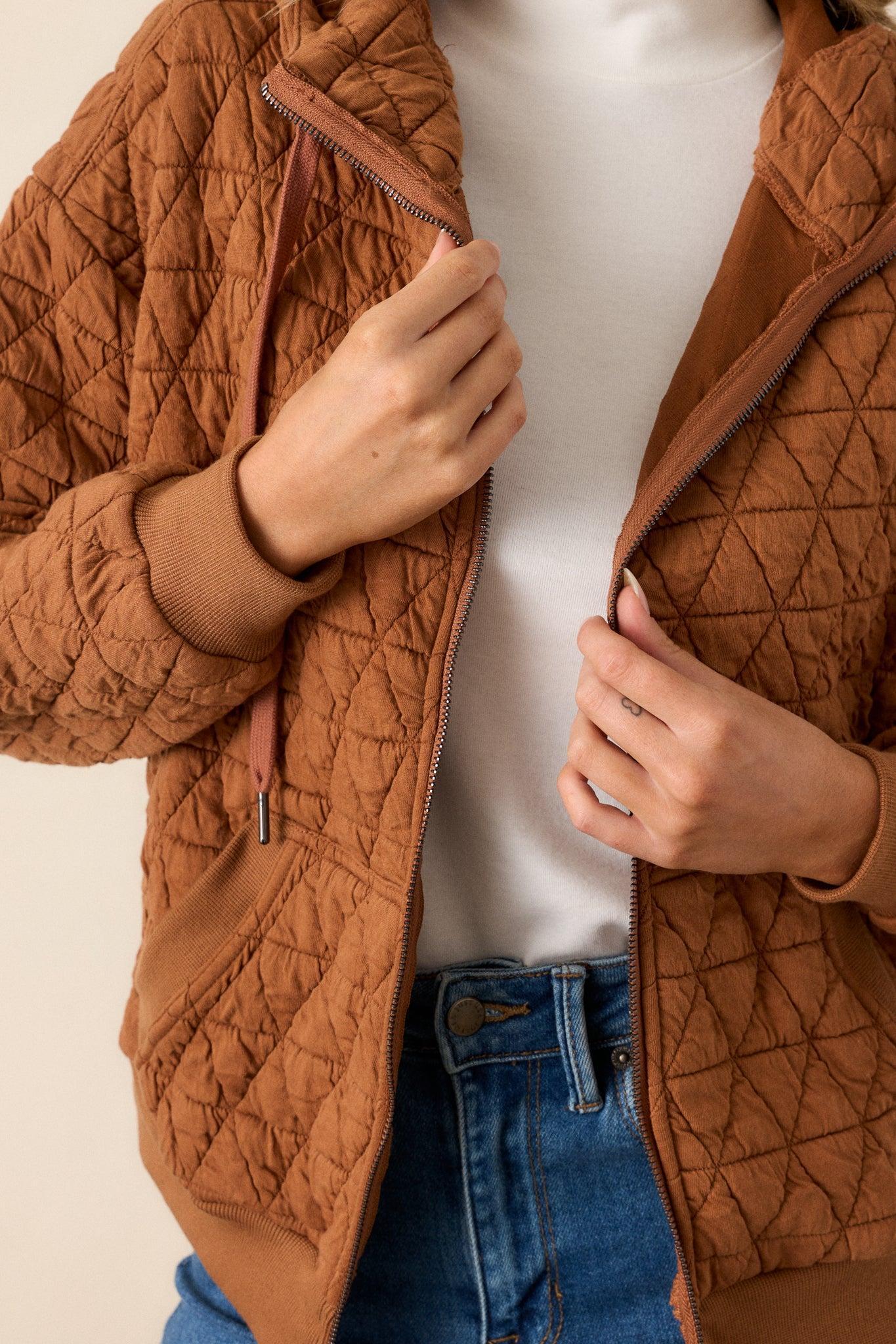 Stormy Skies Copper Quilted Jacket Product Image