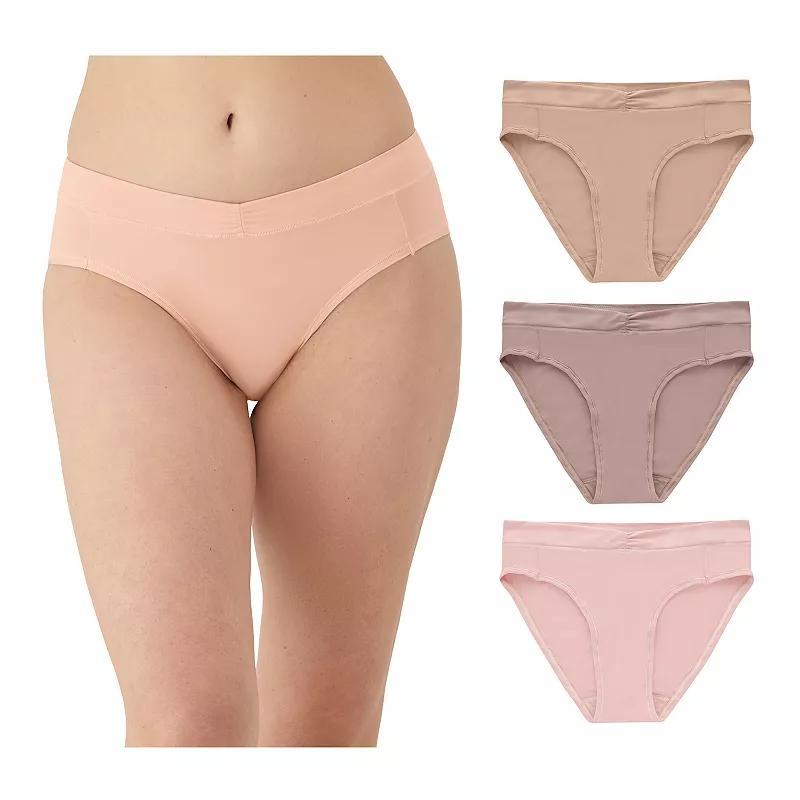 Womens Maidenform 3-Pack Everyday Luxe High Leg Panties DM3THB Brown Eve Blush Product Image