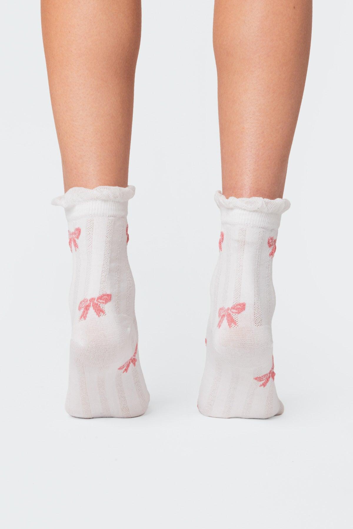 Bow Printed Socks Product Image