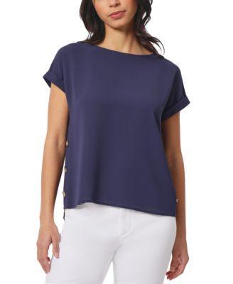 Women's Short-Sleeve Button-Detail Top  Product Image